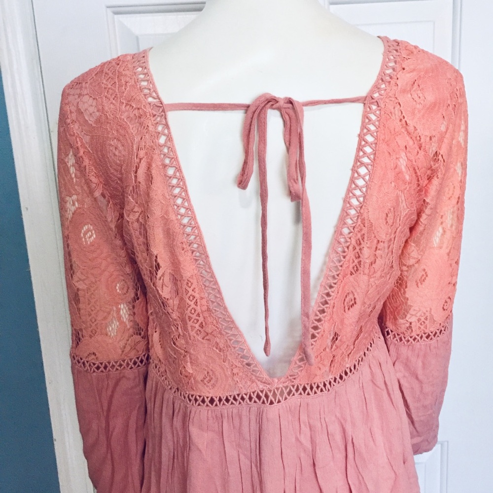 LOVE RICHE | Women’s Long Sleeve Lace Dress Blush - Picture 7 of 8